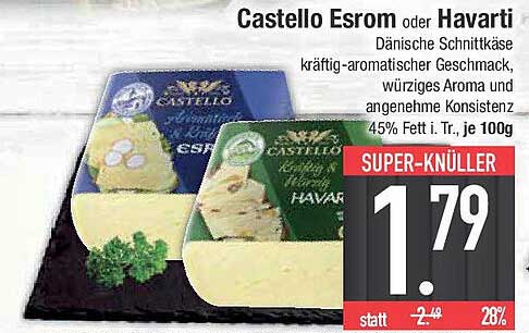 Castello Esrom oder Havarti – Dänische Schnittkäse