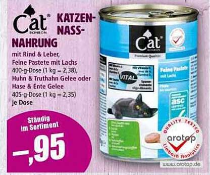 Cat Katzen-Nassnahrung mit Rind & Leber, Feine Paste mit Lachs