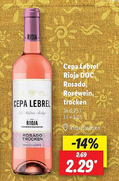 Cepa Lebrel Rioja DOC Rosado, Roséwein, trocken
