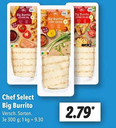 Chef Select Big Burrito - Verschiedene Sorten