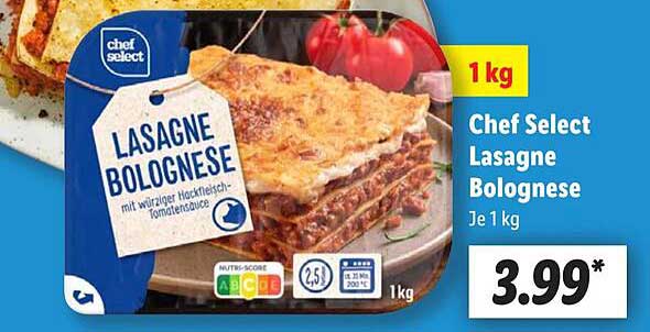 Chef Select Lasagne Bolognese 1 kg