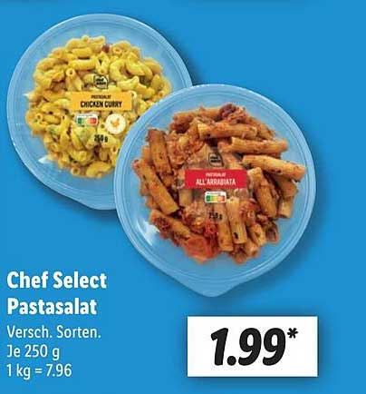 Chef Select Pasta-Salat – Verschiedene Sorten