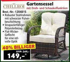 Chillroi Gartensessel mit Dreh- und Schaukel-Funktion