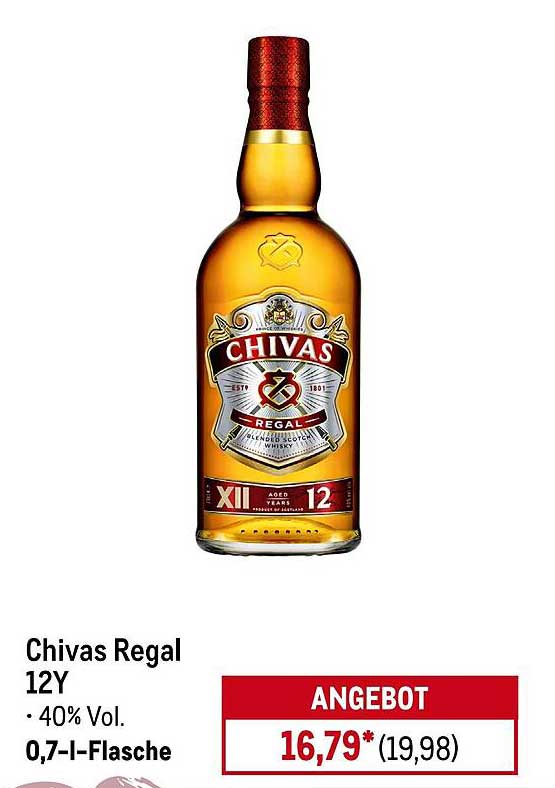 Chivas Regal 12Y - 0,7 l Flasche