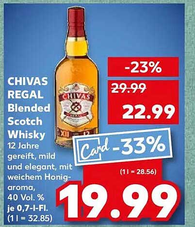 CHIVAS REGAL Blended Scotch Whisky 12 Jahre gereift, 0,7l