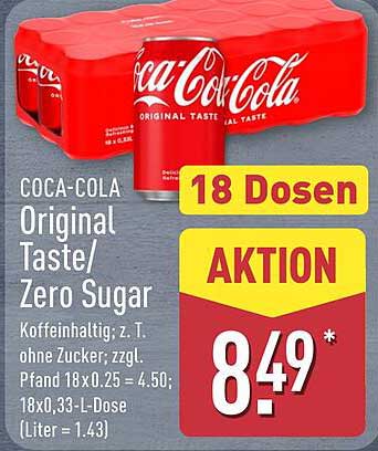 COCA-COLA Original Taste/Zero Sugar 18 Dosen