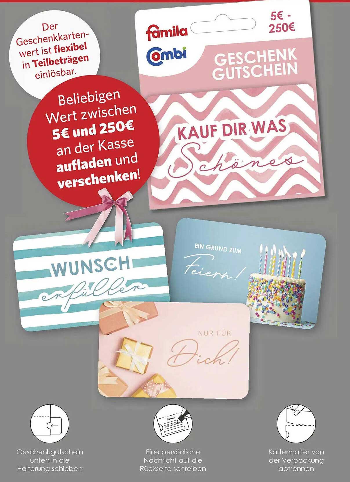 Combi Geschenkgutschein im Wert von 5€ bis 250€