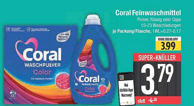 Coral Feinwaschmittel – Pullover, flüssig oder Caps