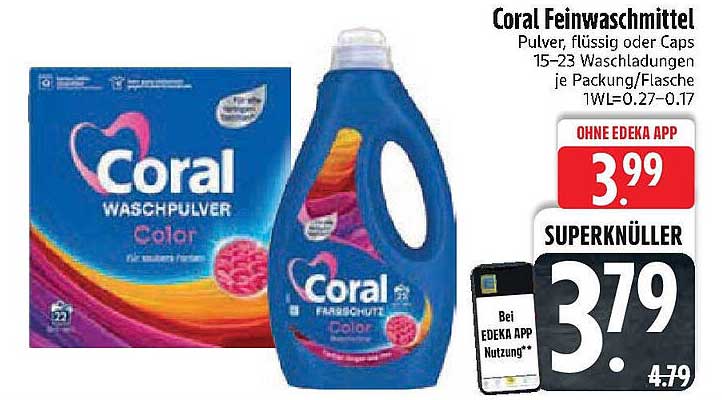 Coral Feinwaschmittel - Pulver, flüssig oder Caps