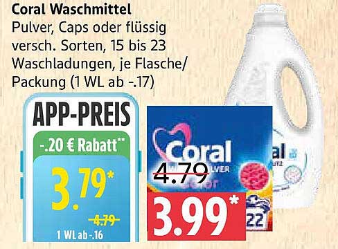 Coral Waschmittel - Pulver, Caps oder flüssig