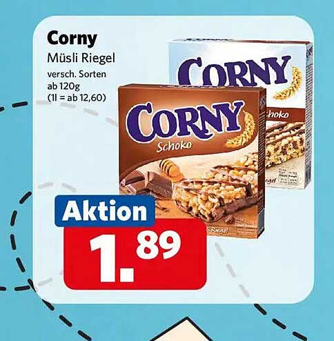 Corny Müsliriegel in verschiedenen Sorten zum Aktionspreis