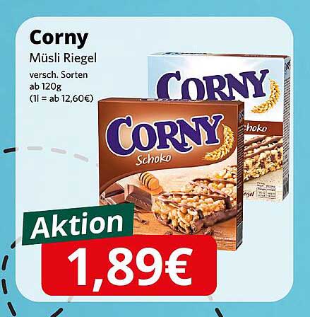 Corny Müsliriegel – verschiedene Sorten