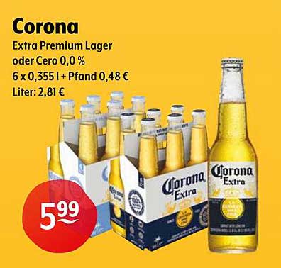 Corona Extra Premium Lager oder Cero 0,0 %