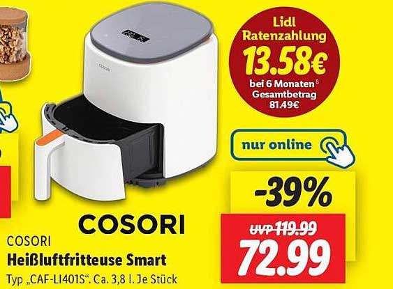 COSORI Heißluftfritteuse Smart