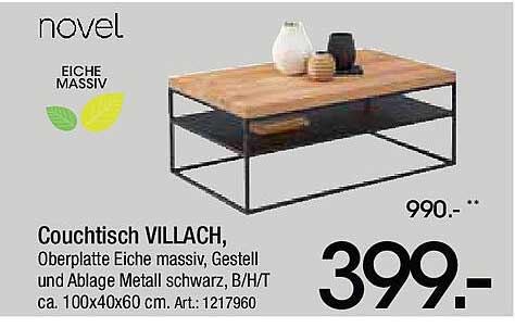 Couchtisch VILLACH aus massiver Eiche