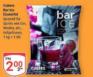 Cubers Bar Ice Eiswürfel 2 kg – Ideal für Ihren Lieblingsdrink