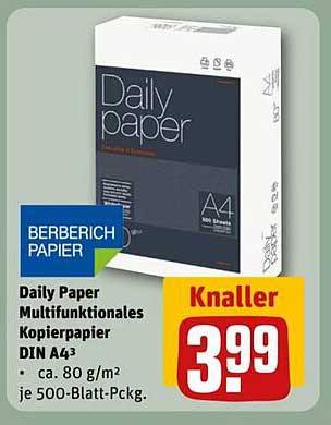 Daily Paper Multifunktionales Kopierpapier DIN A4 - 500 Blatt