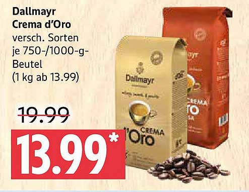 Dallmayr Crema d'Oro - Verschiedene Sorten im Angebot