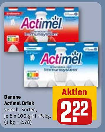 Danone Actimel Drink - Verschiedene Sorten, je 8 x 100 g-Fl.-Pckg.