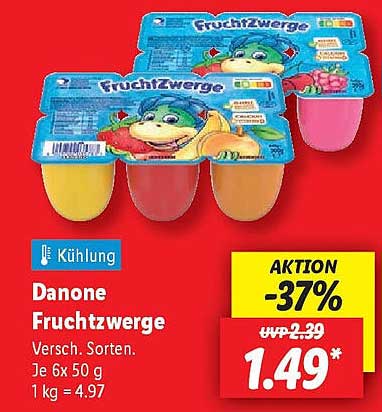 Danone Fruchtzwerge - Verschiedene Sorten 6 x 50 g