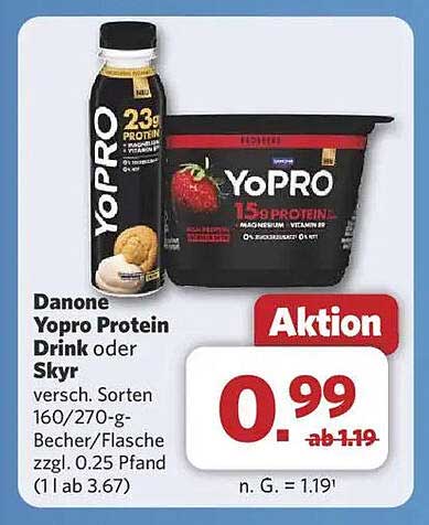 Danone YoPRO Protein Drink oder Skyr - verschiedene Sorten