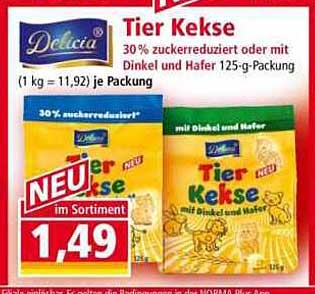 Delicia Tier Kekse mit Dinkel und Hafer 125-g-Packung