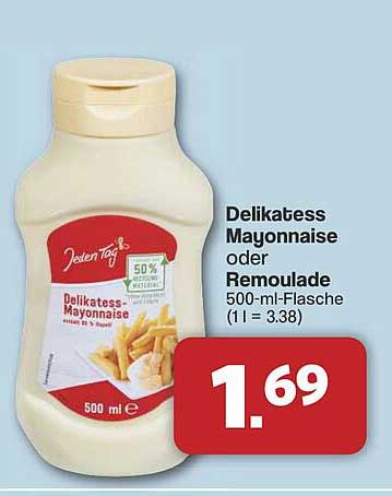 Delikatess Mayonnaise oder Remoulade 500-ml-Flasche