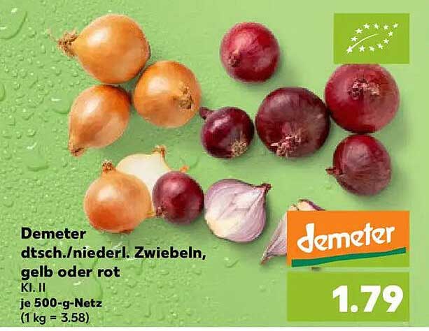 Demeter dt. / niederl. Zwiebeln, gelb oder rot, Kl. II