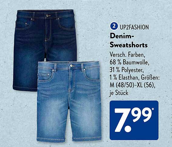 Denim-Sweatshorts für Damen und Herren