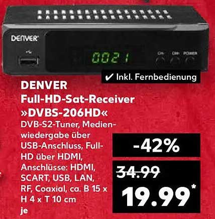 DENVER Full-HD-Sat-Receiver »DVBS-206HD«