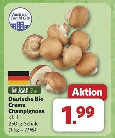 Deutsche Bio Creme Champignons Kl. II - 250-g-Schale