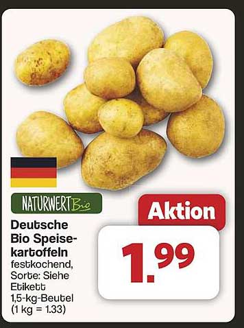 Deutsche Bio Speisekartoffeln festkochend 1,5-kg-Beutel