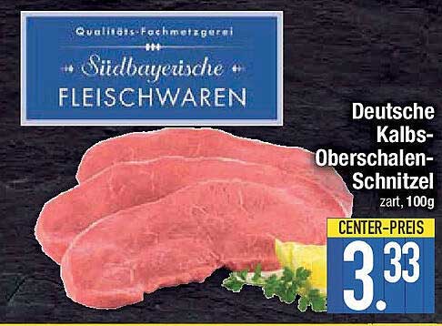 Deutsche Kalbs-Oberschalenschnitzel, zart, 100g
