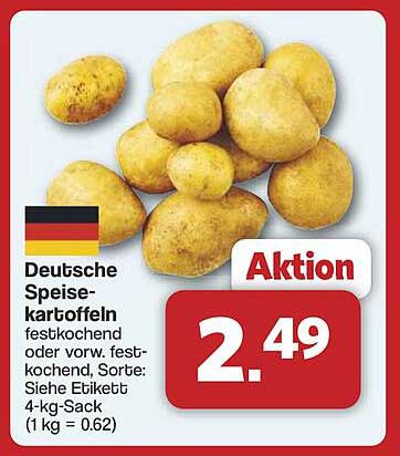 Deutsche Speisekartoffeln - festkochend oder vorw. festkochend, 4-kg-Sack