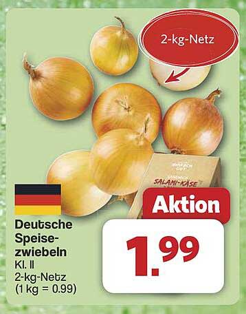 Deutsche Speisezwiebeln Kl. II 2-kg-Netz