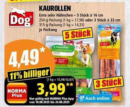 Dog Kaurollen – Enten- oder Hühnchen-Genuss für Ihre Vierbeiner