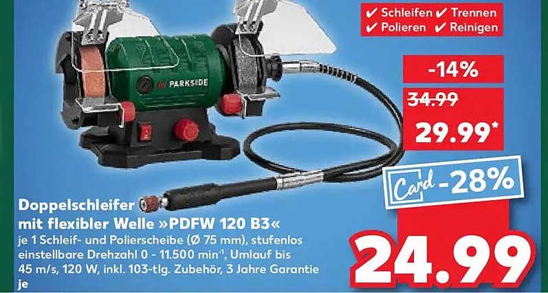 Doppelschleifer mit flexibler Welle »PDFW 120 B3«