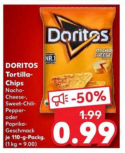 DORITOS Tortilla-Chips 110-g-Packung - 50% Rabatt!
