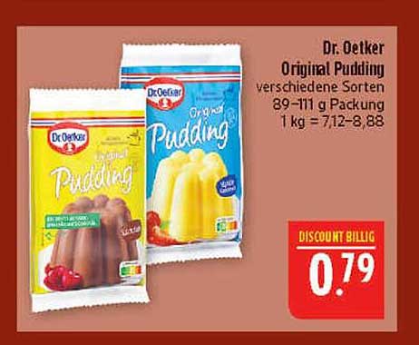 Dr. Oetker Original Pudding verschiedene Sorten 89-111 g Packung