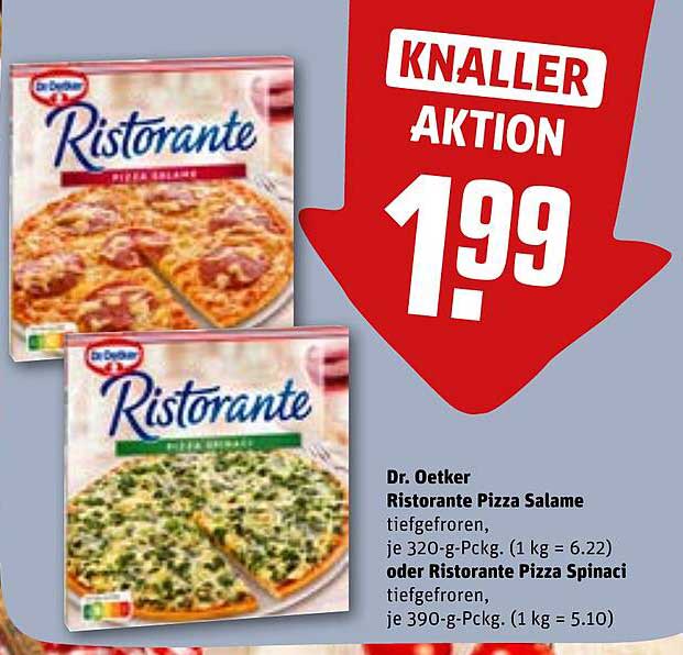 Dr. Oetker Ristorante Pizza Salame oder Spinat, tiefgefroren