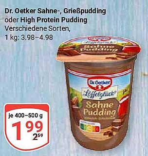 Dr. Oetker Sahne-, Grießpudding oder High Protein Pudding - Verschiedene Sorten