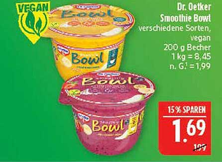 Dr. Oetker Smoothie Bowl verschiedene Sorten, vegan