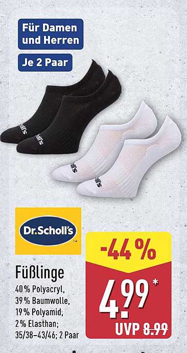 Dr. Scholl's Füßlinge - 2 Paar für Damen und Herren