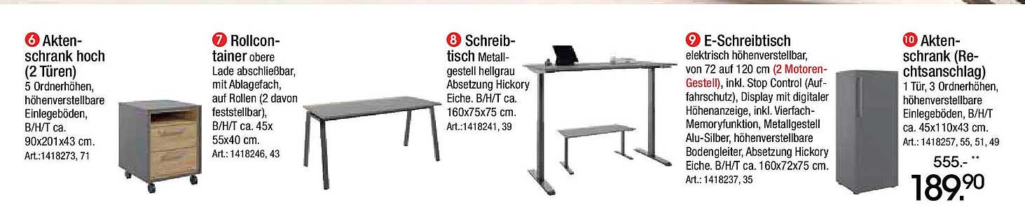 E-Schreibtisch elektrisch höhenverstellbar
