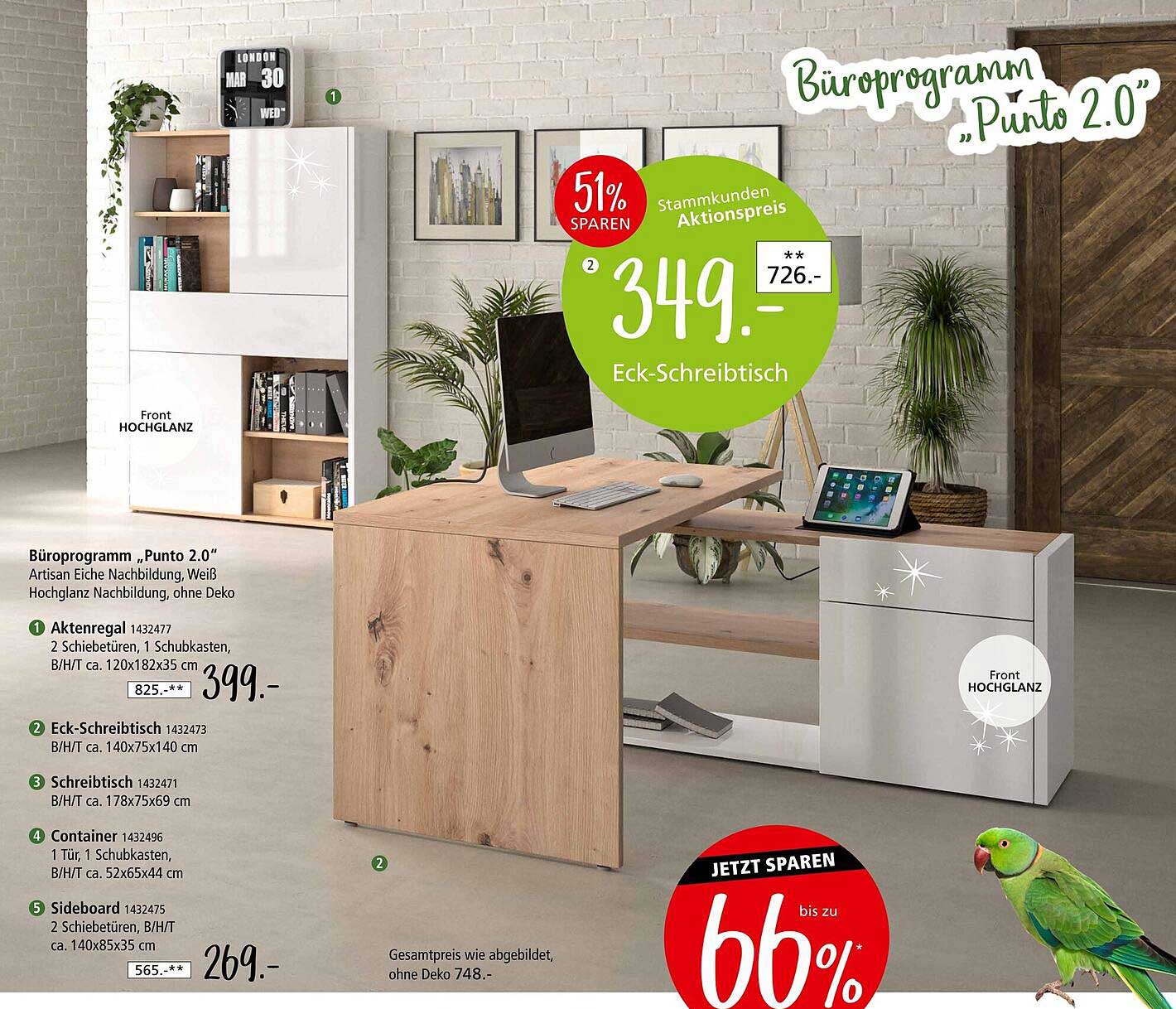 Eck-Schreibtisch "Punto 2.0"