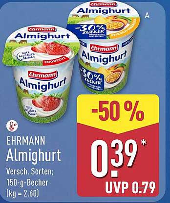 EHRMANN Almighurt, 150-g-Becher, verschiedene Sorten