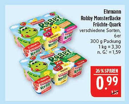 Ehrmann Robby MonsterBacke Früchte-Quark verschiedene Sorten, 6er