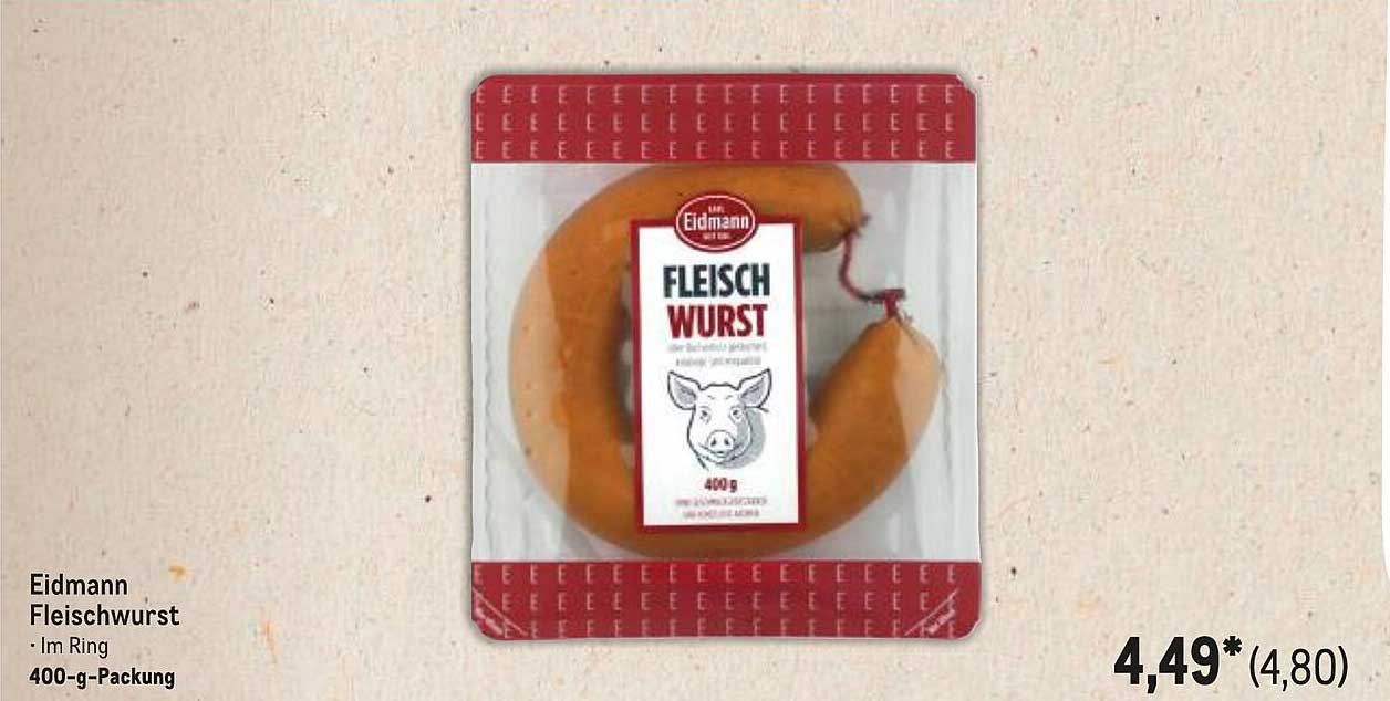 Eidmann Fleischwurst im Ring – 400-g-Packung