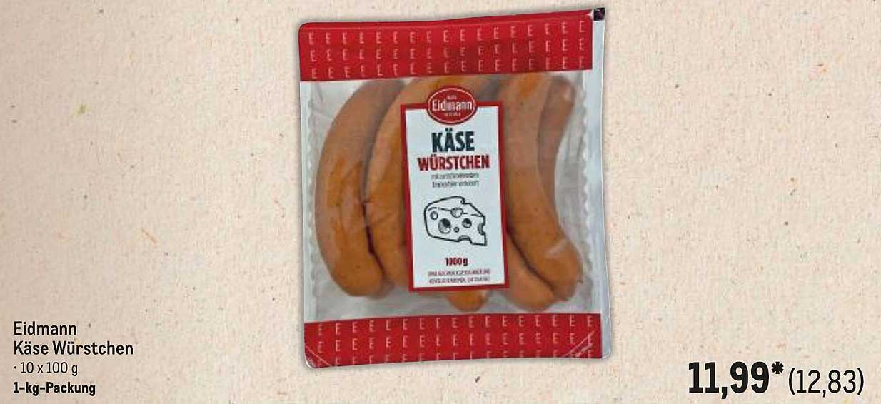 Eidmann Käse Würstchen 1-kg-Packung