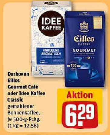 Eilles Gourmet Café oder Idee Kaffee Classic - gemahlener Bohnenkaffee, je 500g-Packung
